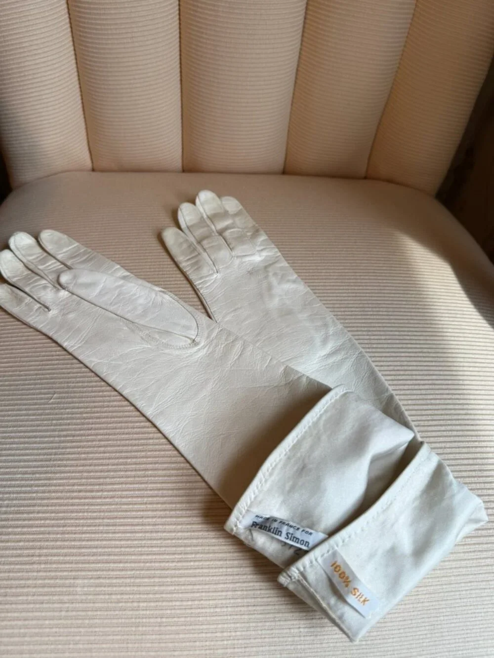 Franklin Simon Rare Vintage Real Kid Leather Opera Gloves 7.5